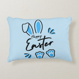 Happy Easter blauw Accent Kussen