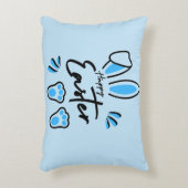 Happy Easter blauw Accent Kussen (Voorkant(Verticaal))