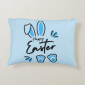 Happy Easter blauw Accent Kussen (Achterkant)