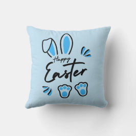 Happy Easter blauw Kussen
