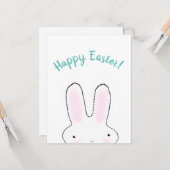 Happy Easter blauwgroen grappig, aangepast script  Kaart (Voorkant / Achterkant in situ)