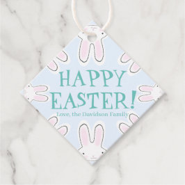 Happy Easter bleek blauw, grappig, schattige brood Bedankjes Labels