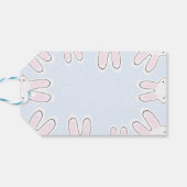 Happy Easter bleek blauw leuk grappig piekerkonijn Cadeaulabel (Achterkant Horizontaal)