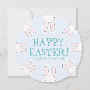 Happy Easter bleek blauw schattige grappige bundel Feestdagenkaart