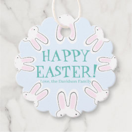 Happy Easter bleek blauw schattige piepende broodj Bedankjes Labels