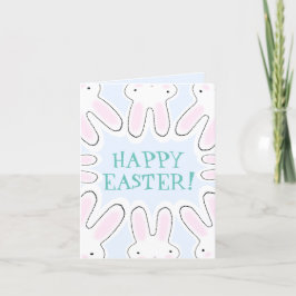Happy Easter bleek blauw schattige piepende broodj Feestdagen Kaart