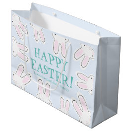 Happy Easter bleek blauwe schattige konijnen grapp Groot Cadeauzakje