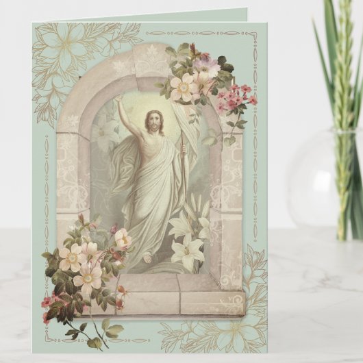 Happy Easter Blessings Prayer Reurrection Feestdagen Kaart