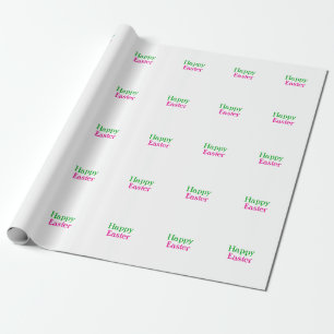 Happy easter boho groen roze kinder naam toevoegen cadeaupapier