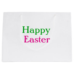 Happy easter boho groen roze kinder naam toevoegen groot cadeauzakje