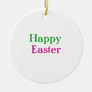 Happy easter boho groen roze kinder naam toevoegen keramisch ornament