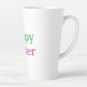 Happy easter boho groen roze kinder naam toevoegen latte mok