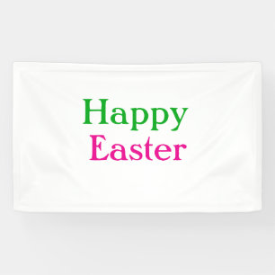 Happy easter boho groen roze kinder naam toevoegen spandoek