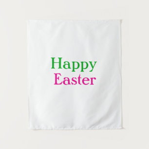Happy easter boho groen roze kinder naam toevoegen wandkleed