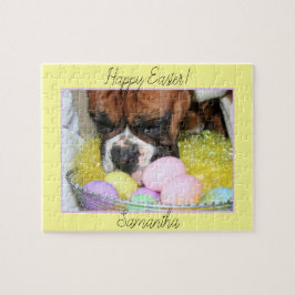 Happy Easter boxer dog gepersonaliseerde puzzel