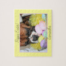 Happy Easter boxer dog gepersonaliseerde puzzel