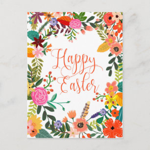 Happy Easter briefkaart felle bloemen