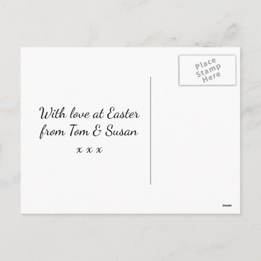 Happy Easter briefkaart paashaas gepersonaliseerd (Achterkant)