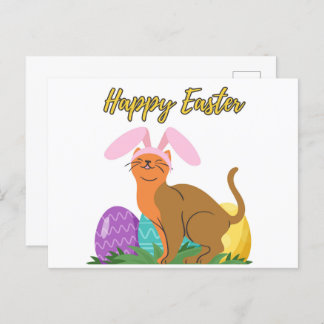 Happy Easter Briefkaart voor kattenliefhebber