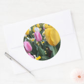 Happy Easter Bright Yellow Tulips Sticker (Envelop)