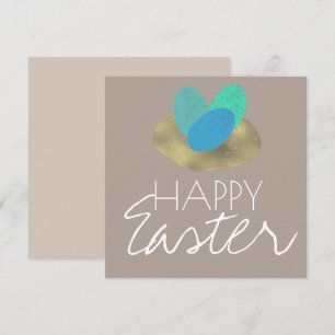 Happy Easter-briketten paasgoudnesten Kaart