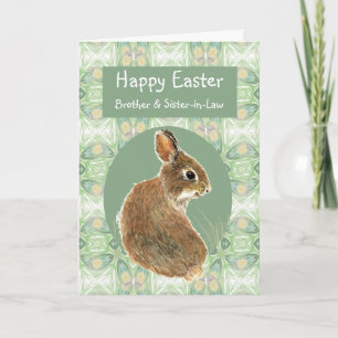 Happy Easter Brother & Zuster-in-Law Bunny Rabbit Feestdagen Kaart