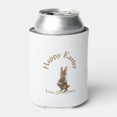 Happy Easter brown bunny with eggs love add name Blikjeskoeler (Blikje Voorkant)