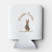 Happy Easter brown bunny with eggs love add name Blikjeskoeler (Achterkant)