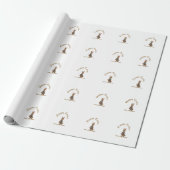 Happy Easter brown bunny with eggs love add name Cadeaupapier (Uitgerold)