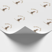 Happy Easter brown bunny with eggs love add name Cadeaupapier (Hoek)