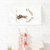 Happy Easter brown bunny with eggs love add name Spandoek (Insitu)