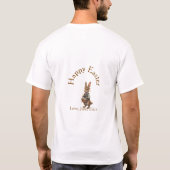 Happy Easter brown bunny with eggs love add name  T-shirt (Achterkant)