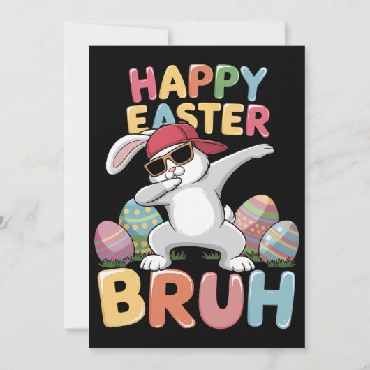 Happy Easter Bruh Bro Funny Dabbing Bunny Rabbit Kaart (Voorkant)