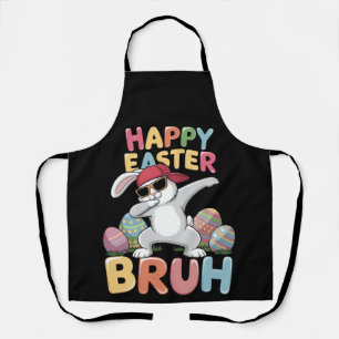 Happy Easter Bruh Bro Funny Dabbing Bunny Rabbit Schort