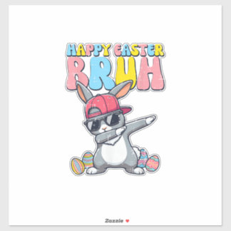 Happy Easter Bruh Bunny Dab Rabbit Dance Boys Kids Sticker