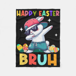 Happy Easter Bruh Bunny Dab Rabbit Dance Boys Kind Fleece Deken