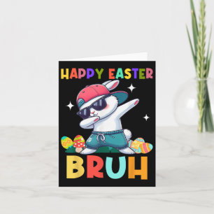 Happy Easter Bruh Bunny Dab Rabbit Dance Boys Kind Kaart