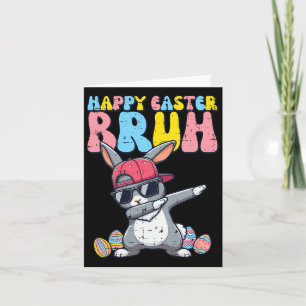 Happy Easter Bruh Bunny Dab Rabbit Dance Boys Kind Kaart