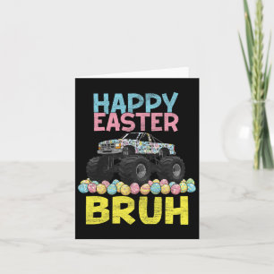 Happy Easter Bruh Funny Monster Truck Bunny Eggs B Kaart