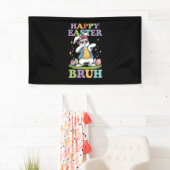 Happy Easter Bruh Grappig Dabbing Bunny Konijn Bro Spandoek (Insitu)