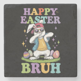 Happy Easter Bruh Grappig Dabbing Bunny Konijn Bro Stenen Onderzetter