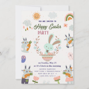 Happy Easter Brunch en Egg Hunt Uitnodiging