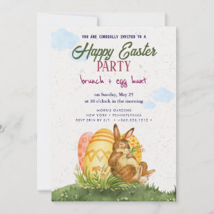 Happy Easter Brunch en Egg Hunt Uitnodiging