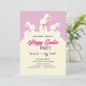 Happy Easter Brunch en Egg Hunt Uitnodiging (Staand voorkant)