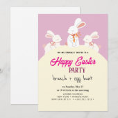Happy Easter Brunch en Egg Hunt Uitnodiging (Voorkant / Achterkant)
