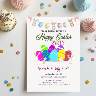 Happy Easter Brunch en Egg Hunt Uitnodiging