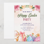 Happy Easter Brunch en Egg Hunt Uitnodiging (Voorkant / Achterkant)