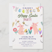 Happy Easter Brunch en Egg Hunt Uitnodiging (Voorkant)