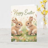 Happy easter bunnies kaart (Gele Bloem)