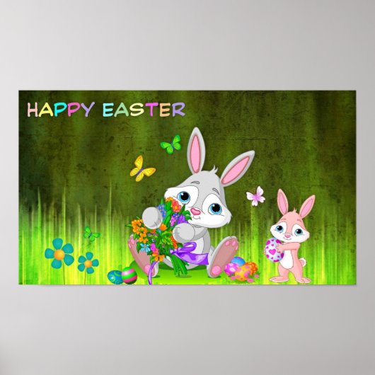 Happy Easter Bunnies Poster (Voorkant)